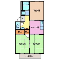 箕田駅 徒歩4分 2階の物件間取画像